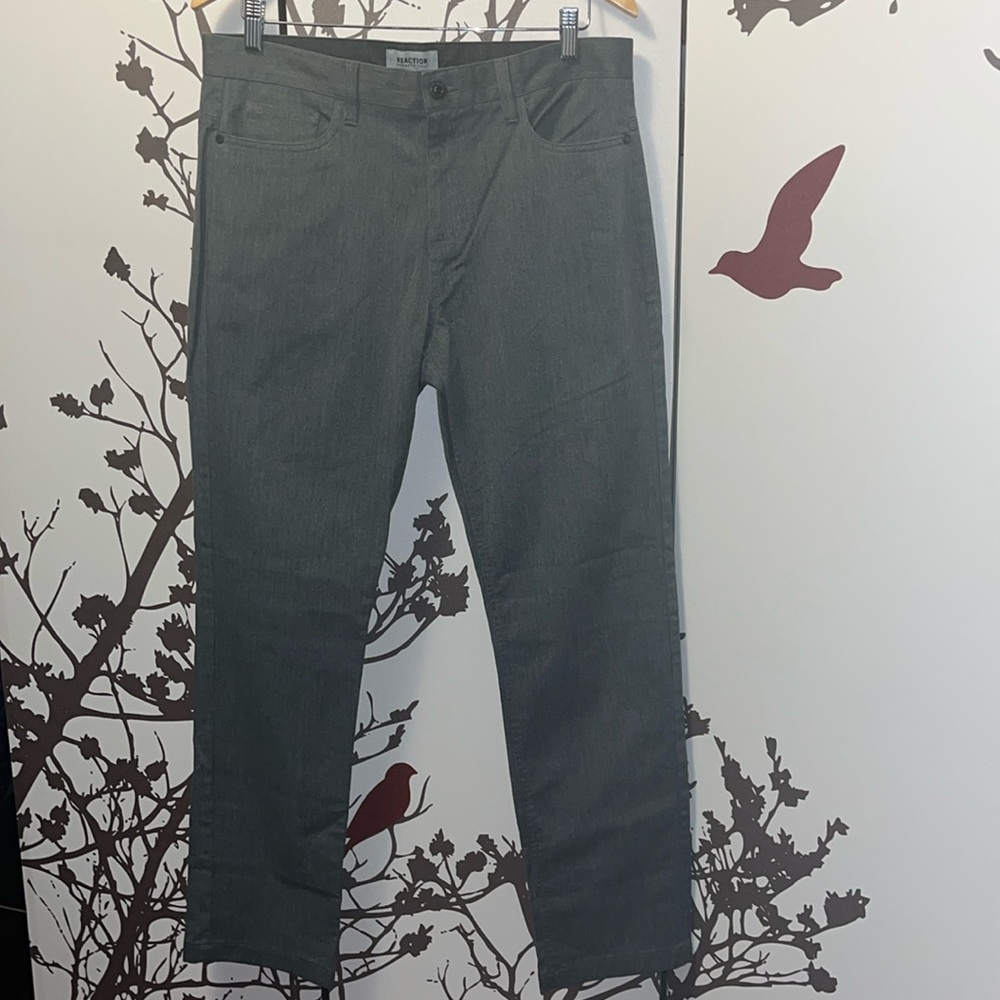 Reaction Kenneth Cole Men’s Gray Modern Fit Dress Pants with Pockets NWOT $75